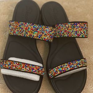 COPY - Sketcher's Multi-Color Rhinestone Women's Slip-On Sandals, Sz 8